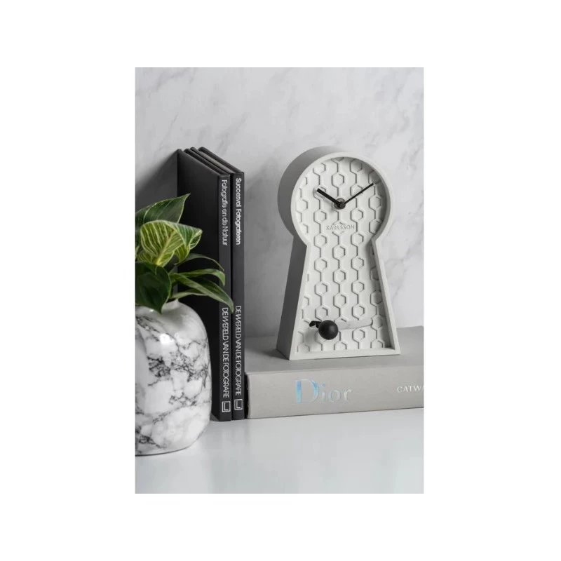 Karlsson Orologio Da Tavola Honeycomb Pendulum Bianco H25cm 5 Karlsson Orologio Da Tavola Honeycomb Pendulum Bianco H25cm - immagine 3