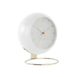 Karlsson Orologio Da Tavolo Globe Bianco Ø21cm -Negozio Di Mobili karlsson orologio da tavolo globe bianco o21cm 2