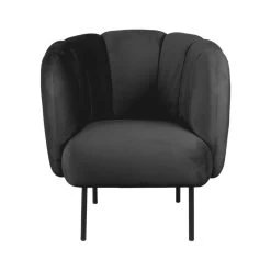 Karlsson Poltrona Tulip In Velluto Nera -Negozio Di Mobili karlsson poltrona tulip in velluto nera 6
