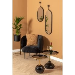 Karlsson Tavolino Mila Large Nero E Oro Ø50x48cm -Negozio Di Mobili karlsson tavolino mila large nero e oro o50x48cm 2