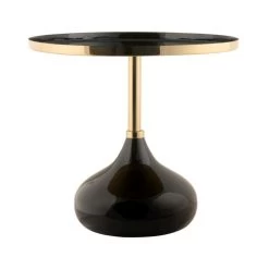Karlsson Tavolino Mila Large Nero E Oro Ø50x48cm