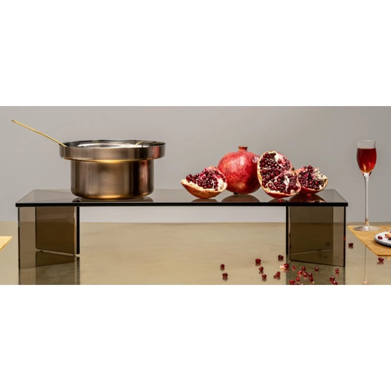 Centrotavola Gastronomico In Vetro Bronzo H12cm 3 Centrotavola Gastronomico In Vetro Bronzo H12cm