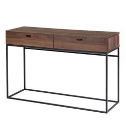 Consolle 2 Cassetti Legno Noce 120x39x77h Cm