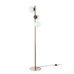 Lampada Da Terra Vintage In Vetro E Metallo