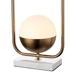 Lampada In Vetro E Metallo Con Doppia Luce H57cm