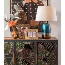 Mobile A 3 Ante Con Decoro Tropicale 105x81cm 11 Mobile A 3 Ante Con Decoro Tropicale 105x81cm -Negozio Di Mobili l oca nera mobile a 3 ante con decoro tropicale 3