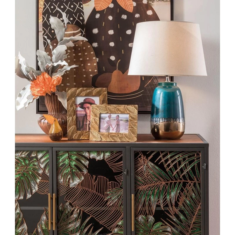 Mobile A 3 Ante Con Decoro Tropicale 105x81cm 6 Mobile A 3 Ante Con Decoro Tropicale 105x81cm - immagine 4