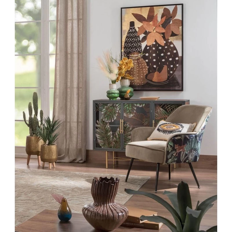 Mobile A 3 Ante Con Decoro Tropicale 105x81cm 8 Mobile A 3 Ante Con Decoro Tropicale 105x81cm - immagine 6