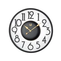 Orologio In Legno E Vetro Nero Ø60cm