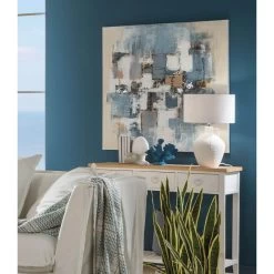 Quadro Canvas Astratto In Stile Mediterraneo 100x100cm