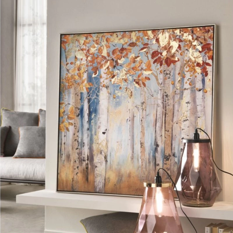 Quadro Con Cornice Con Paesaggio Autunnale 103x103cm 4 Quadro Con Cornice Con Paesaggio Autunnale 103x103cm - immagine 2