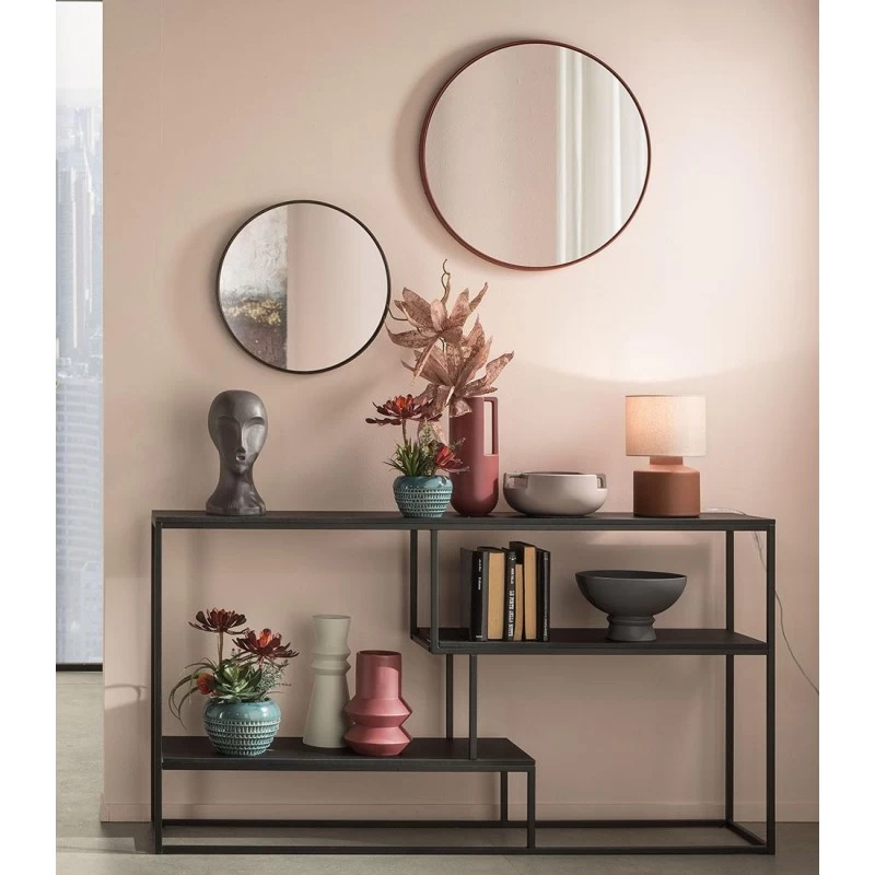 Specchio Rotondo Piccolo Con Cornice Rosso Merlot Ø45cm 5 Specchio Rotondo Piccolo Con Cornice Rosso Merlot Ø45cm - immagine 3