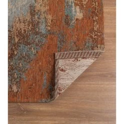 Tappeto A Pelo Corto Marrone E Azzurro 155x230cm -Negozio Di Mobili l oca nera tappeto a pelo corto marrone e azzurro 155x230cm 2