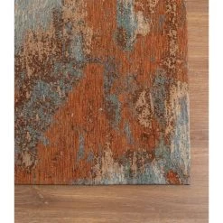 Tappeto A Pelo Corto Marrone E Azzurro 155x230cm -Negozio Di Mobili l oca nera tappeto a pelo corto marrone e azzurro 155x230cm 4