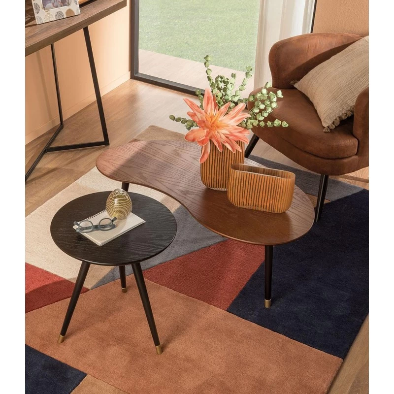 Tavolino Da Salotto Ovale Marrone Ø100cm 4 Tavolino Da Salotto Ovale Marrone Ø100cm - immagine 2