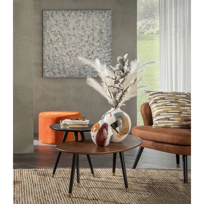 Tavolino Da Salotto Ovale Marrone Ø100cm 5 Tavolino Da Salotto Ovale Marrone Ø100cm - immagine 3