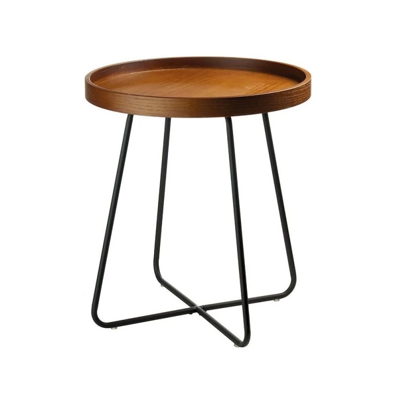 Tavolino Rotondo Con Piano In Legno Ø46x52cm 4 Tavolino Rotondo Con Piano In Legno Ø46x52cm - immagine 2