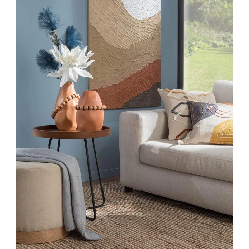 Tavolino Rotondo Con Piano In Legno Ø46x52cm 5 Tavolino Rotondo Con Piano In Legno Ø46x52cm - immagine 3