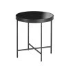 Tavolino Tondo Piccolo In Metallo Con Vetro Temperato Specchiato -Negozio Di Mobili l oca nera tavolino tondo piccolo in metallo con vetro temperato specchiato