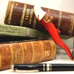 Macrì Cornetto Portafortuna Con Maschera Pulcinella E Laccetto H13,5cm