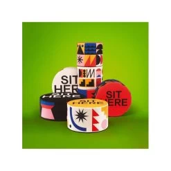 Pouf Colorato Sit Here Rosso M Ø65x40cm