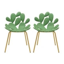 Set 2 Sedie Filicudi Chair Verdi E Ottone