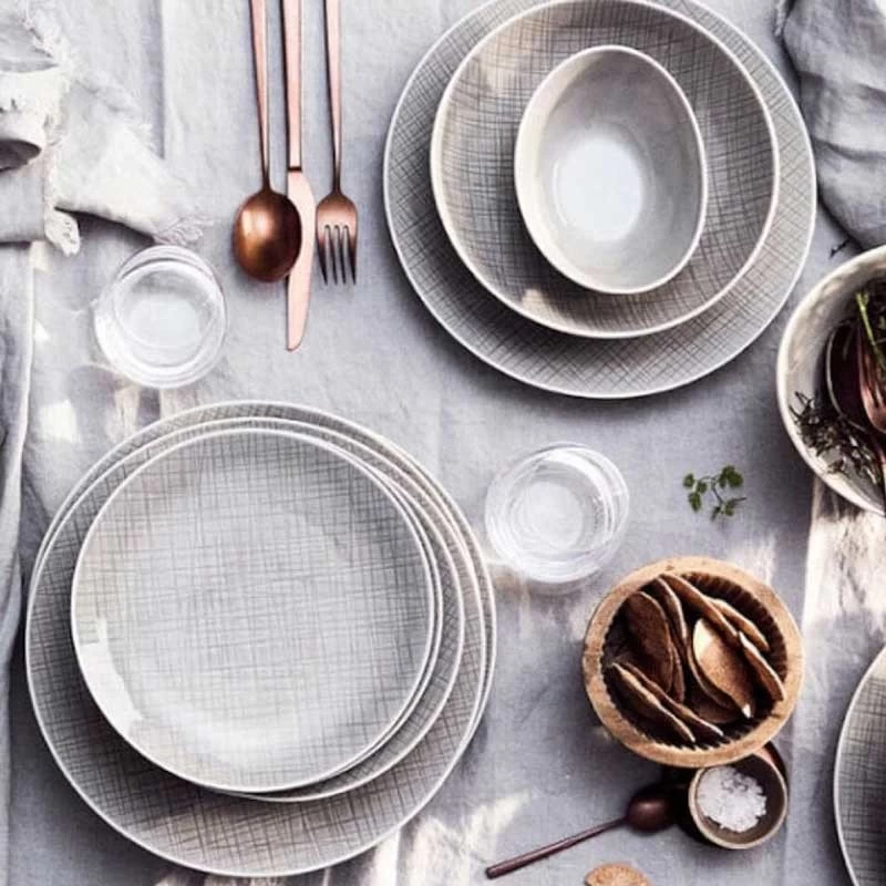 Rosenthal Mesh MOUNTAIN Set 18 Piatti Tondi + 6 Bicchieri 3 Rosenthal Mesh MOUNTAIN Set 18 Piatti Tondi + 6 Bicchieri