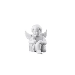 Rosenthal Statuetta Angelo Con Bambi Bianco Piccolo H6cm