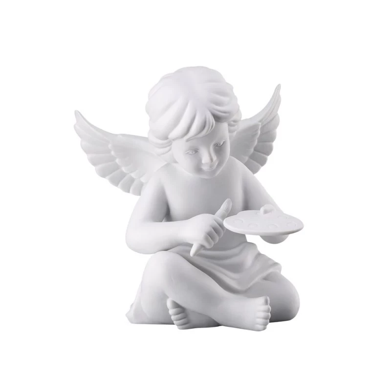 Rosenthal Statuetta Angelo Con Tavolozza Bianco Grande H14cm 4 Rosenthal Statuetta Angelo Con Tavolozza Bianco Grande H14cm - immagine 2