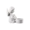 Rosenthal Statuetta Porta Tealight Angelo Con Cuore Bianco Medio H10cm
