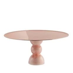 Madame Alzata In Acciaio PVD Rum E Base Rosa Onice ø 30 Cm