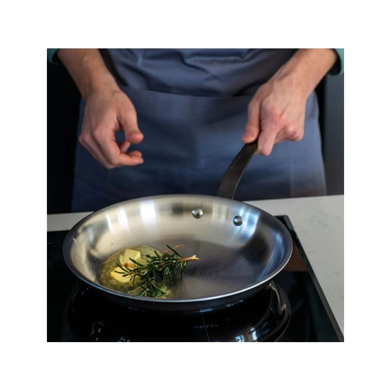 Padella Con Manico Home Chef Inox Ø30cm 6 Padella Con Manico Home Chef Inox Ø30cm - immagine 4