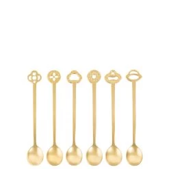 Set Cucchiaini Oro Party Oriental 6 Pezzi