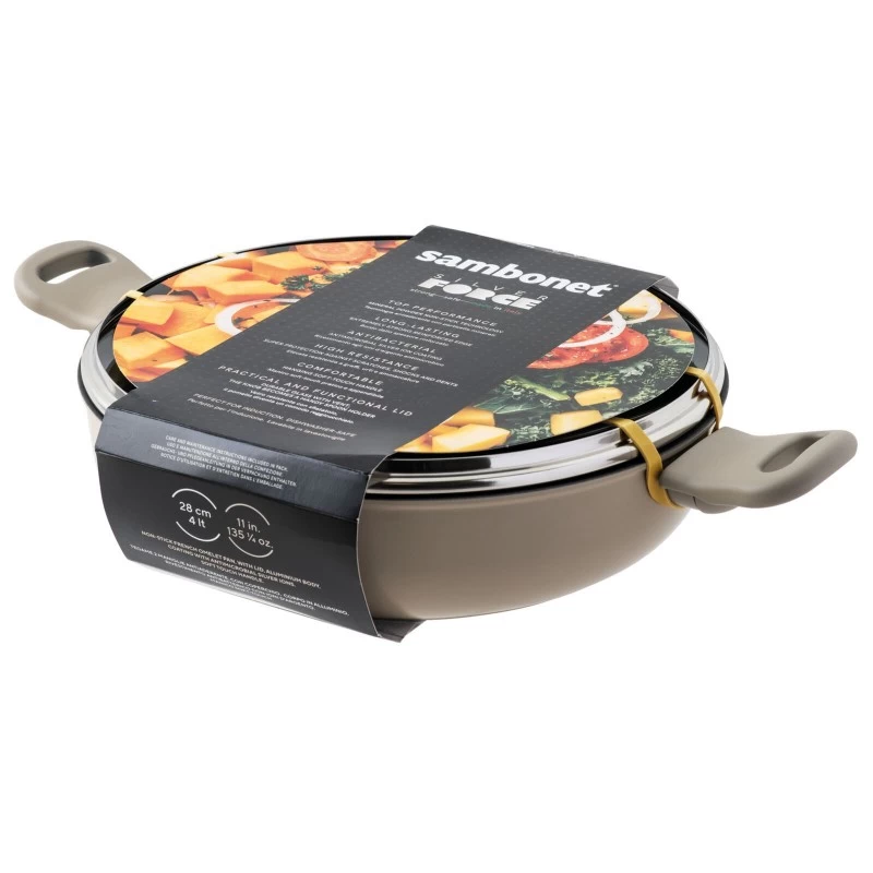 Tegame Con 2 Manici E Coperchio Silver Force Grigio Ø28cm 4 Tegame Con 2 Manici E Coperchio Silver Force Grigio Ø28cm - immagine 2