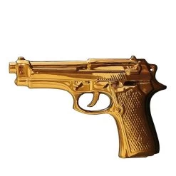 Seletti La Mia Pistola In Porcellana "limited Gold Edition" 22x14x3,5cm