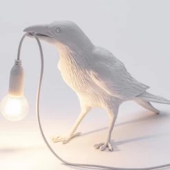 Seletti Lampada Da Tavolo Bird Waiting White By Marcantonio -Negozio Di Mobili seletti lampada da tavolo bird waiting white by marcantonio 2