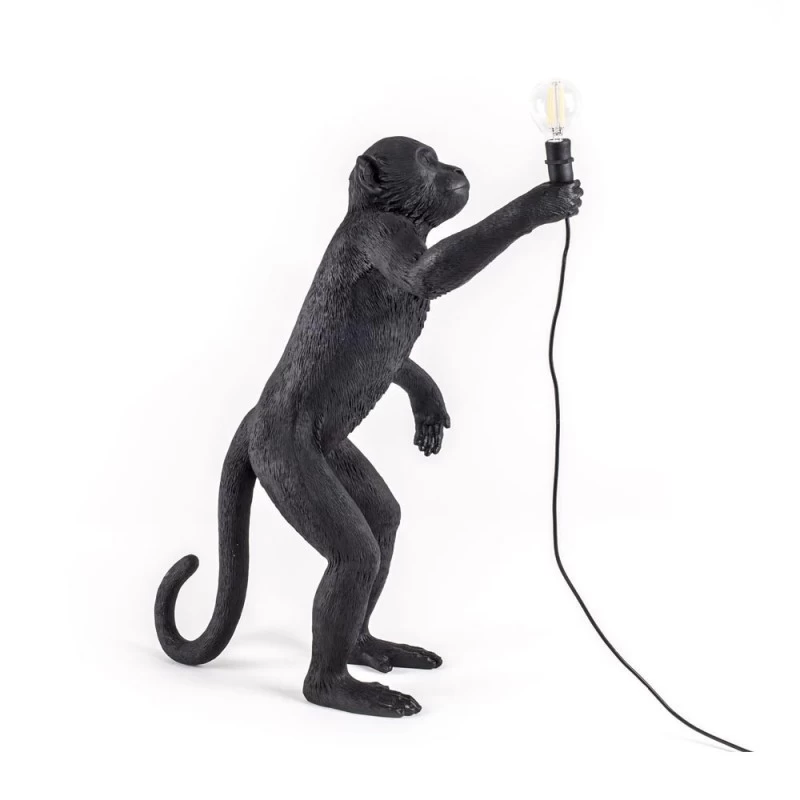 Seletti Lampada In Resina Monkey Lamp Outdoor Black In Piedi 46x27,5cm H.54cm 5 Seletti Lampada In Resina Monkey Lamp Outdoor Black In Piedi 46x27,5cm H.54cm - immagine 3