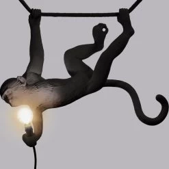 Seletti Lampada Monkey Lamp Swing Black 59x40x44cm