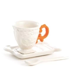 Seletti Set Da Caffè In Porcellana “I-Wares” Con Manico Arancio -Negozio Di Mobili seletti set da caffe in porcellana i wares con manico arancio 1