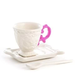 Seletti Set Da Caffè In Porcellana “I-Wares” Con Manico Fucsia -Negozio Di Mobili seletti set da caffe in porcellana i wares con manico fucsia 1