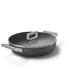 Smeg Tegame Antiaderente Cookware Nero Estetica 50's Style Ø28cm -Negozio Di Mobili smeg tegame antiaderente cookware nero estetica 50 s style o28cm 5