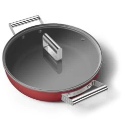 Smeg Tegame Antiaderente Cookware Rosso Estetica 50's Style Ø28cm -Negozio Di Mobili smeg tegame antiaderente cookware rosso estetica 50 s style o28cm 2