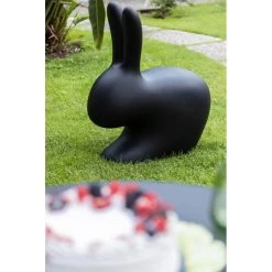 Tavolino Rabbit Nero E Sedia Rabbit Nera Di QEEBOO -Negozio Di Mobili tavolino rabbit nero e sedia rabbit nera di qeeboo 2