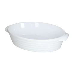 Pirofila Ovale Rings Bianco 34x22cm