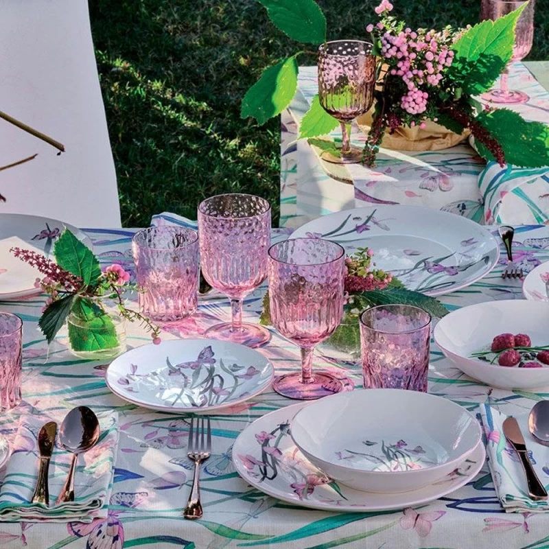 Set Piatti Butterfly Ball Rosa 18pz 4 Set Piatti Butterfly Ball Rosa 18pz - immagine 2