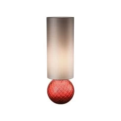 Lampada Balloton Lamp Rossa Con Paralume Beige H66cm