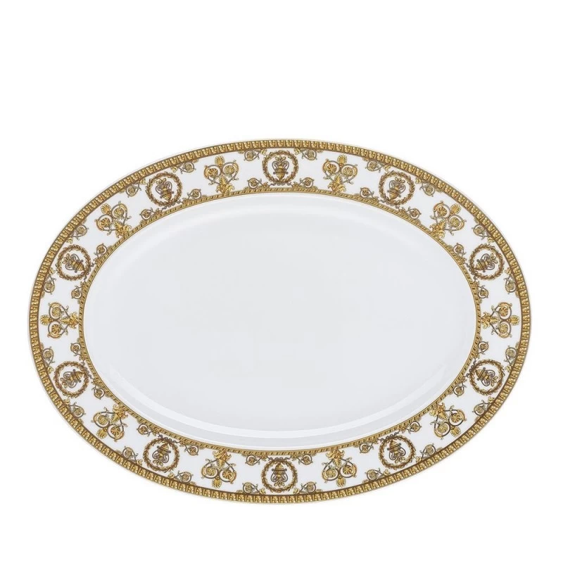 Versace Baroque Bianco Piatto Ovale 34cm 3 Versace Baroque Bianco Piatto Ovale 34cm