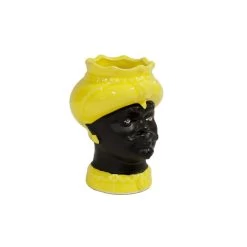 Testa Di Moro Uomo Nera E Giallo Limone H12cm